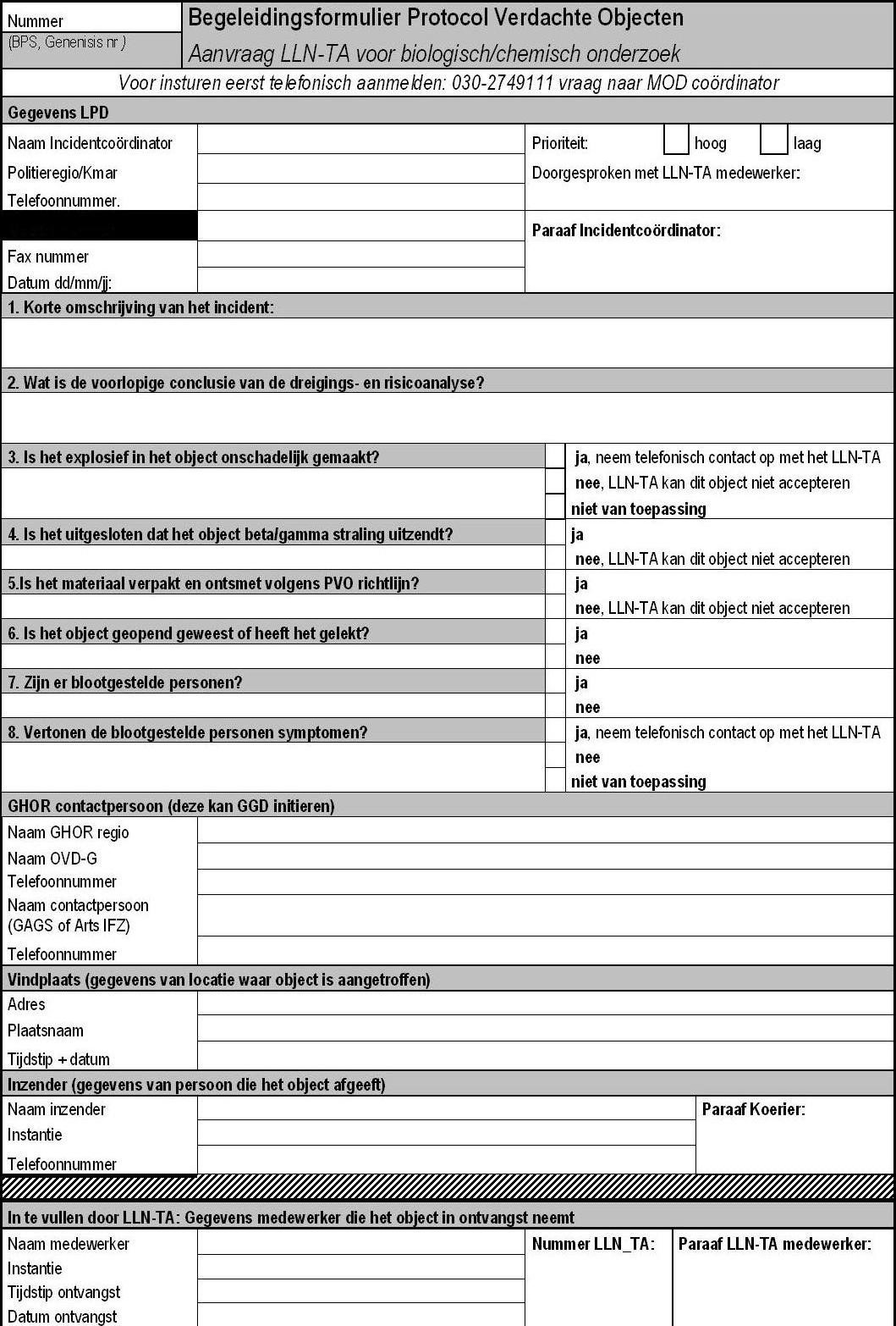 Begeleidingsformulier protocol verdachte objecten